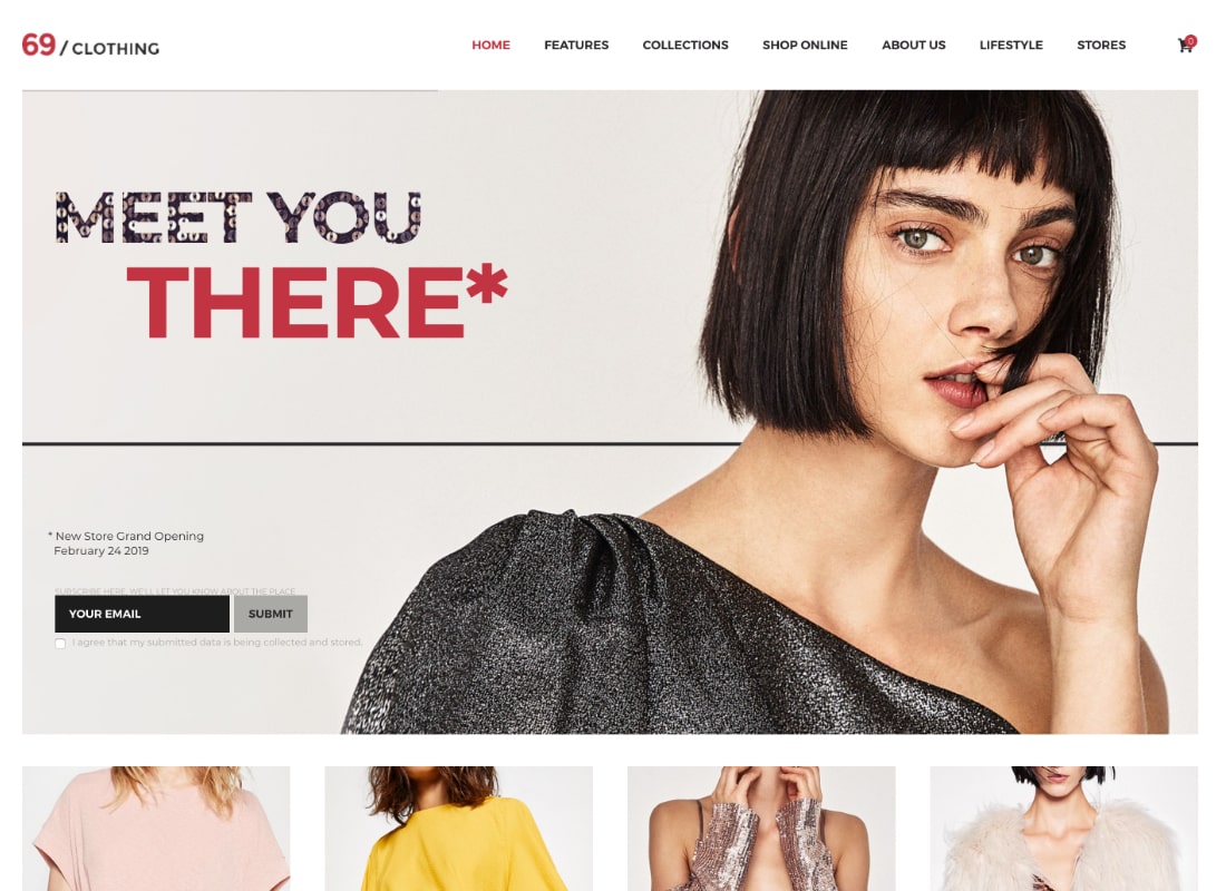 69 Clothing | Brand Store & Fashion Boutique WordPress Theme Website Template