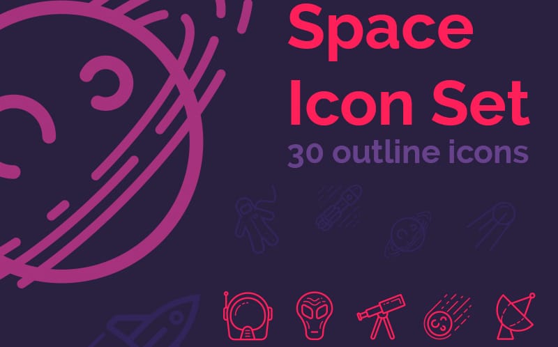 30 Space Iconset Website Template