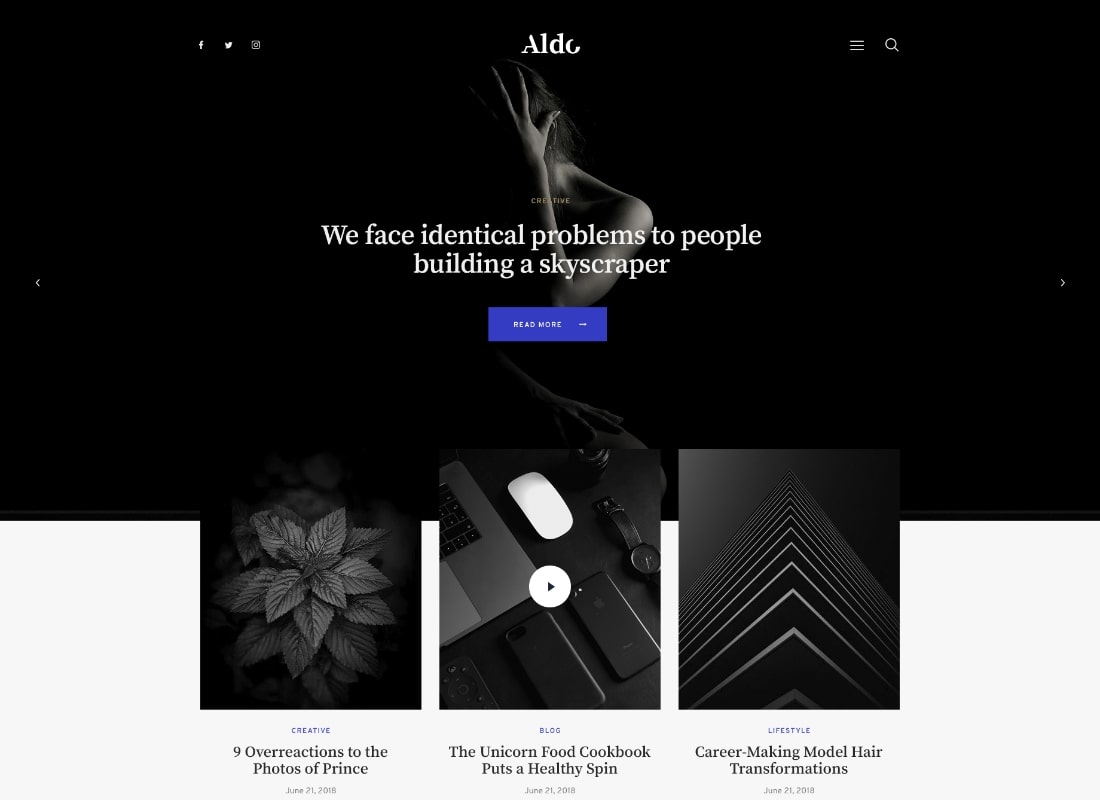 Aldo | Gutenberg Blog WordPress Theme Website Template