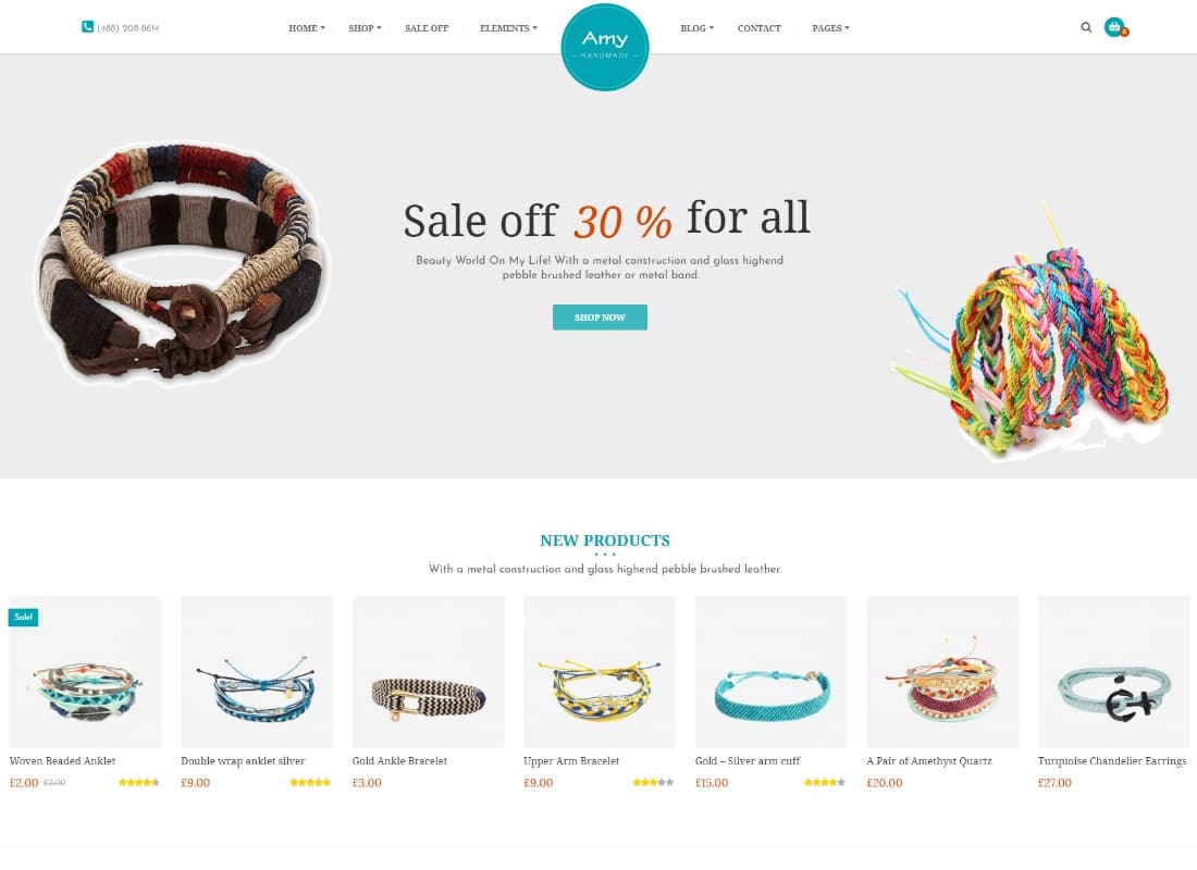 Amy Handmade | Blog and Shop WordPress Theme Website Template