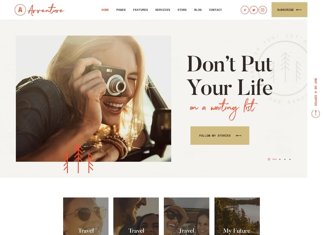 Avventure | Personal Travel & Lifestyle Blog WordPress Theme Website Template