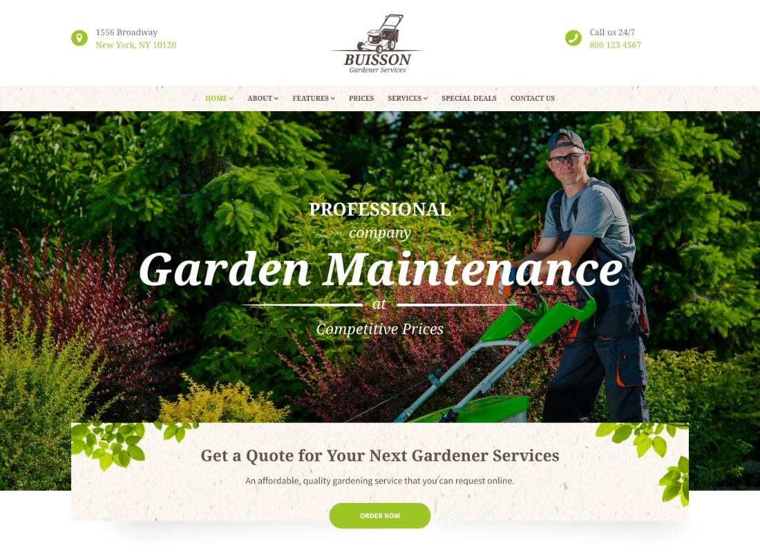 Buisson | Gardening & Landscaping Services WordPress Theme Website Template