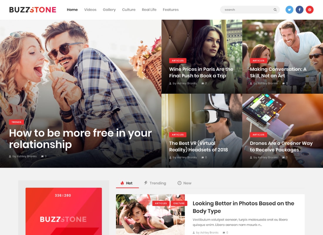 Buzz Stone | Magazine & Viral Blog WordPress Theme Website Template
