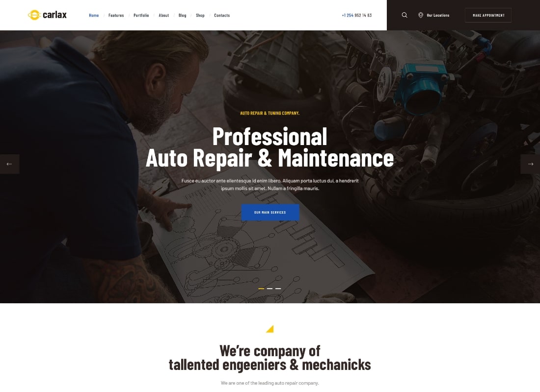 Carlax | Car Parts Store & Auto Service WordPress Theme Website Template