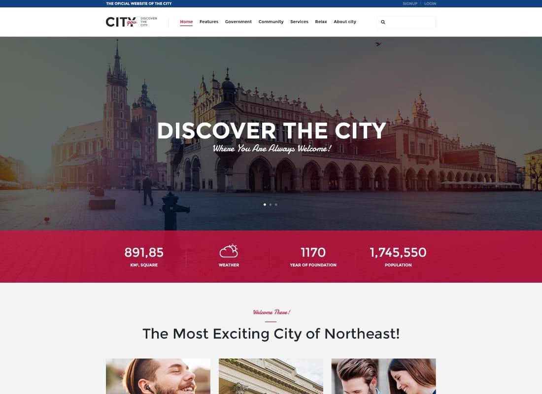 City Government & Municipal Portal Political WordPress Theme Website Template