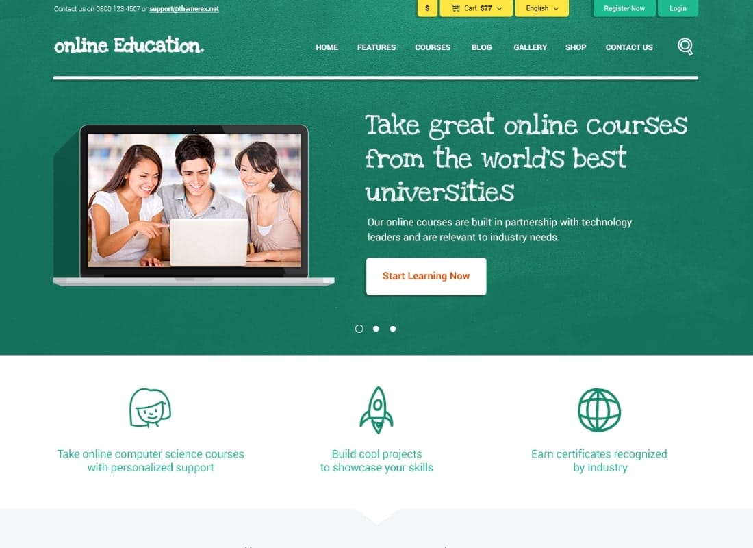 Education Center | LMS Online University & School Courses Studying WordPress Theme  Website Template