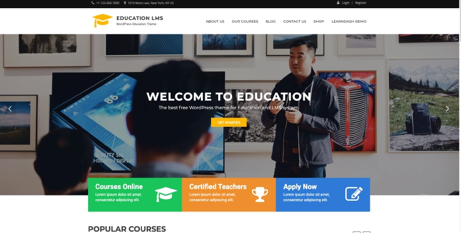 Education LMS Free Website Template