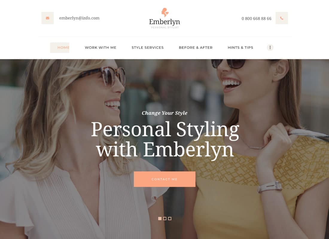 Emberlyn | Personal Stylist & Fashion Clothing WordPress Theme  Website Template
