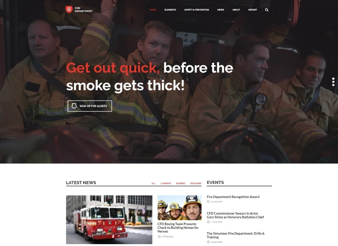 Fire Department - FD Station and Security WordPress Theme Website Template
