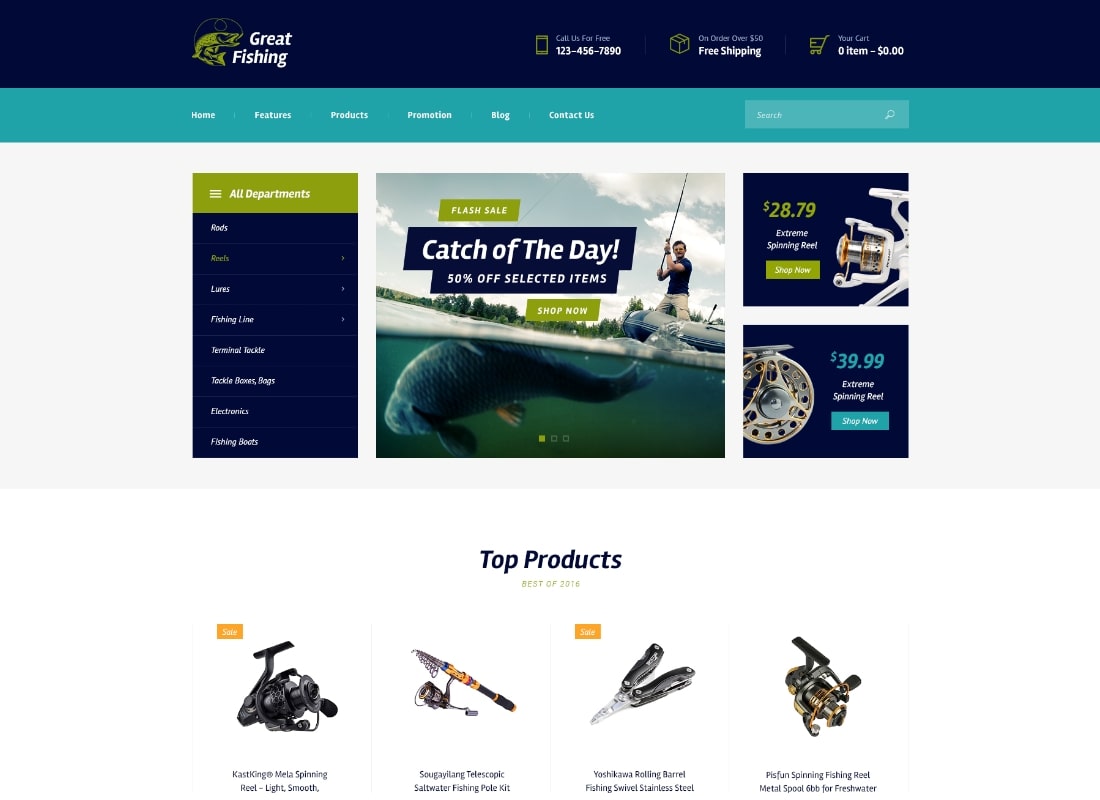 Great Fishing | Fishing and Hunting WordPress Theme Website Template