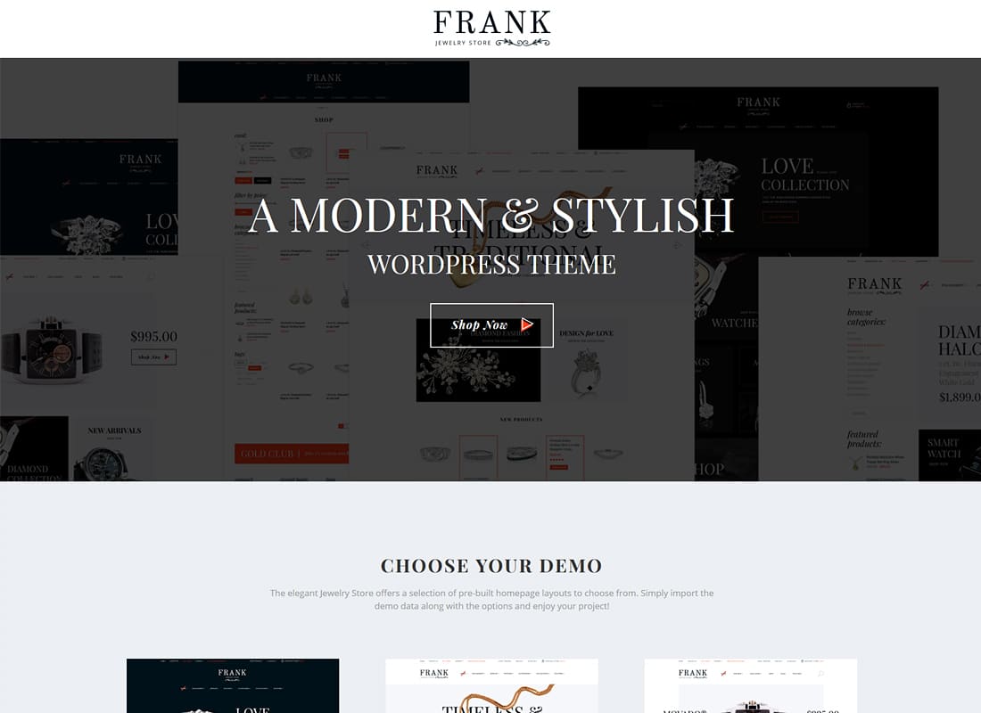 Jewelry & Watches Online Store WordPress Theme   Website Template