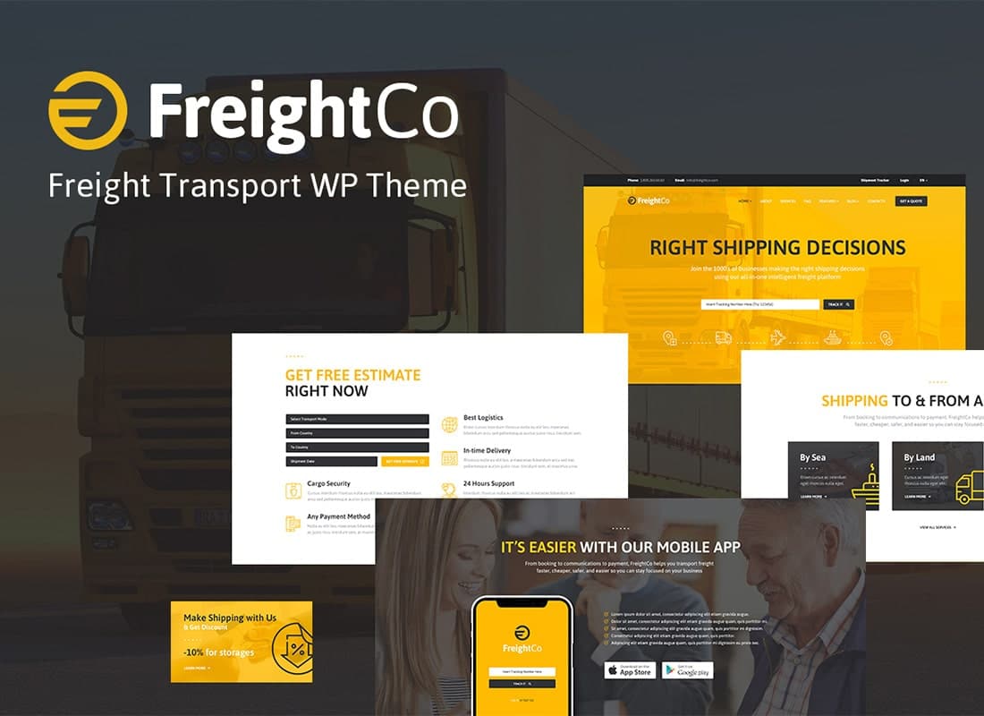 FreightCo | Transportation & Warehousing WordPress Theme Website Template