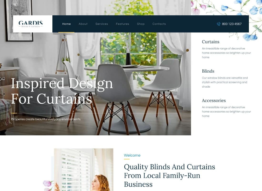 Gardis | Blinds and Curtains Studio & Shop WordPress Theme  Website Template