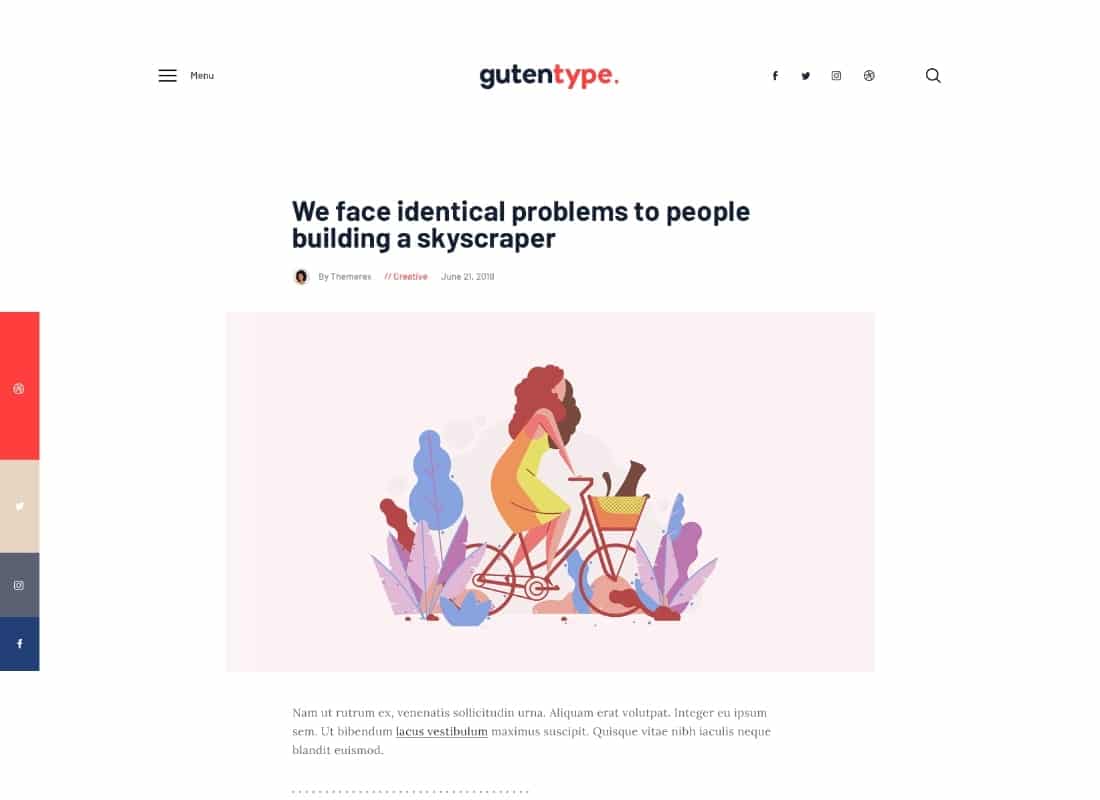 Gutentype | 100% Gutenberg WordPress Theme for Modern Blog Website Template