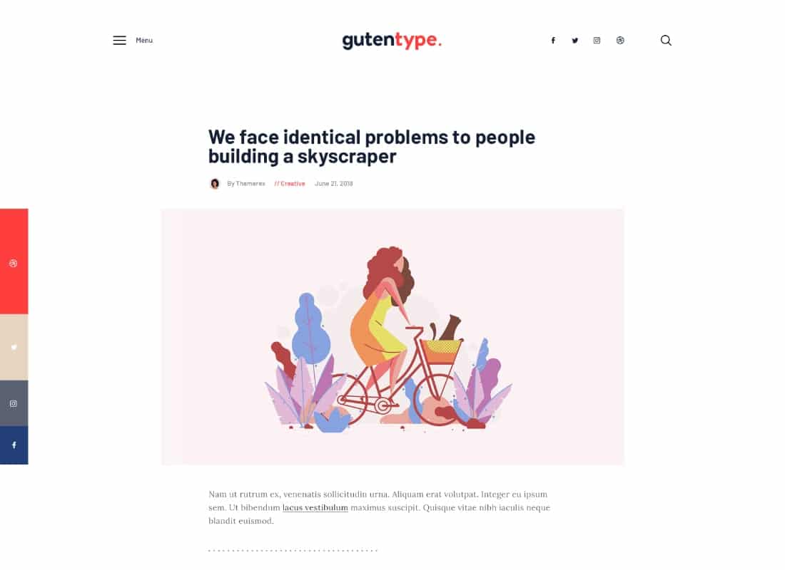 Gutentype | 100% Gutenberg WordPress Theme for Modern Blog Website Template