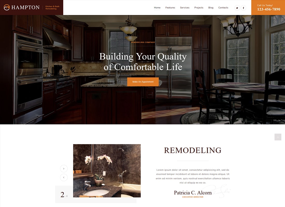 Hampton | Home Design and Renovation WordPress Theme Website Template