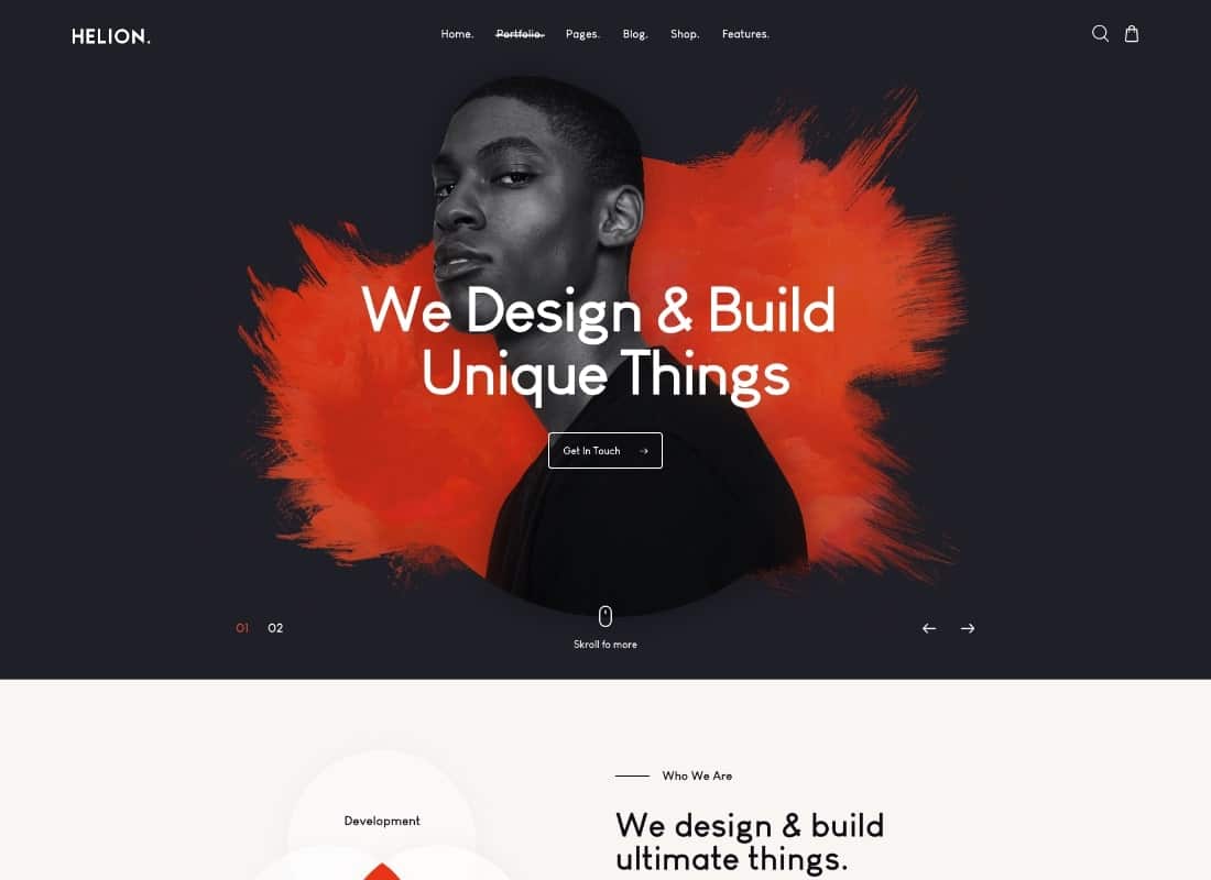 Helion | Personal Creative Portfolio WordPress Theme + Store Website Template