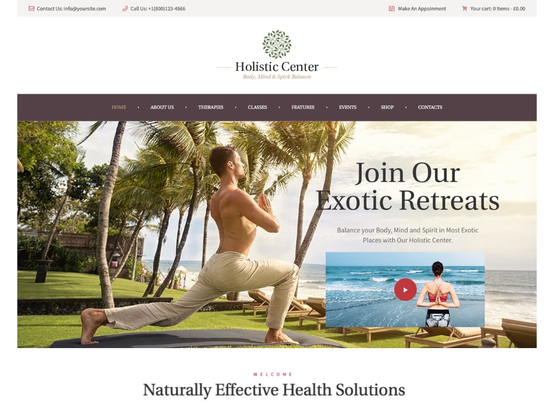 Holistic Center - Wellness and Spa Salon WordPress Theme Website Template