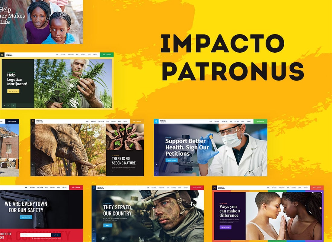 Impacto Patronus | Petitions & Social Activism WordPress Theme Website Template