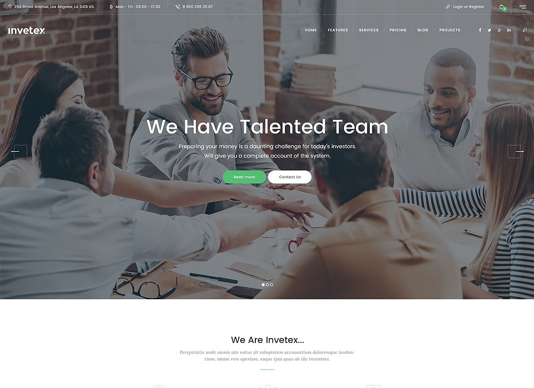 Invetex | Business Consulting & Investments WordPress Theme + RTL   Website Template