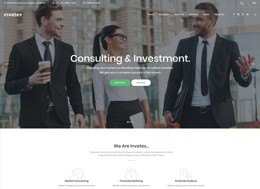 Invetex | Business Consulting & Investments WordPress Theme + RTL Website Template