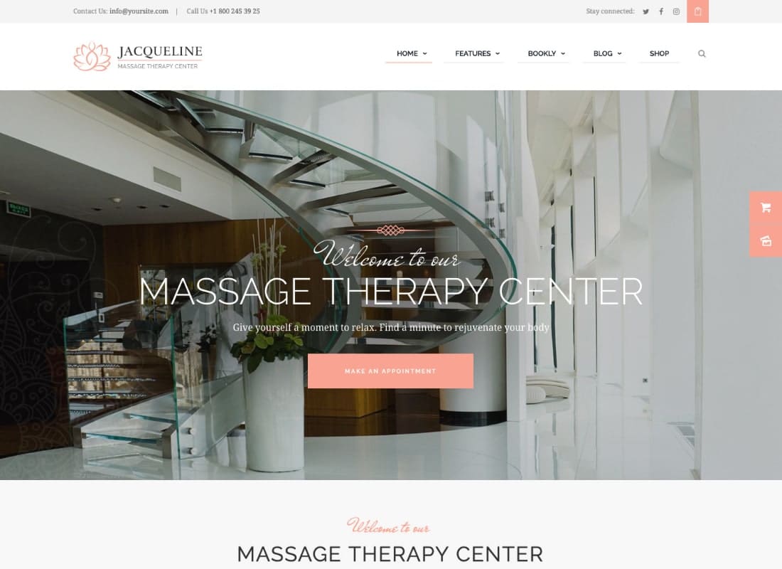 Jacqueline | Spa & Massage Salon Beauty WordPress Theme Website Template