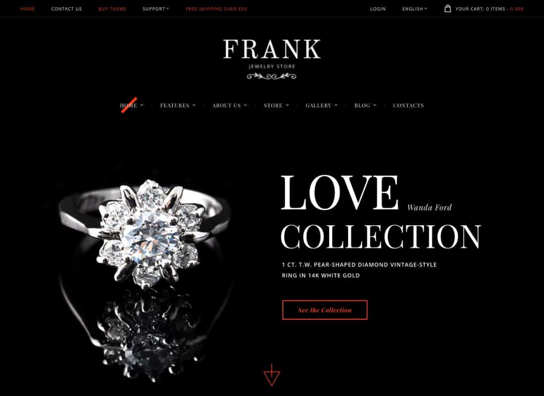 Jewelry & Watches Online Store WordPress Theme Website Template
