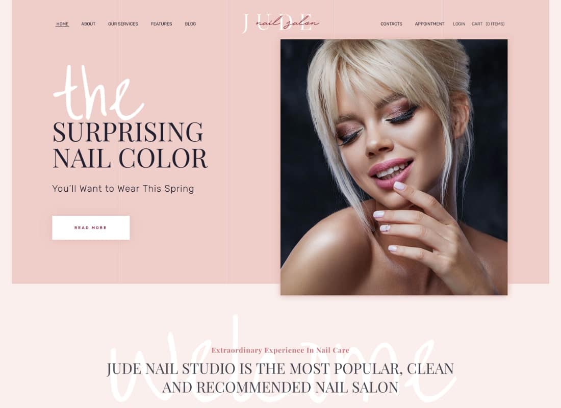Jude | Nail Bar & Beauty Salon WordPress Theme Website Template