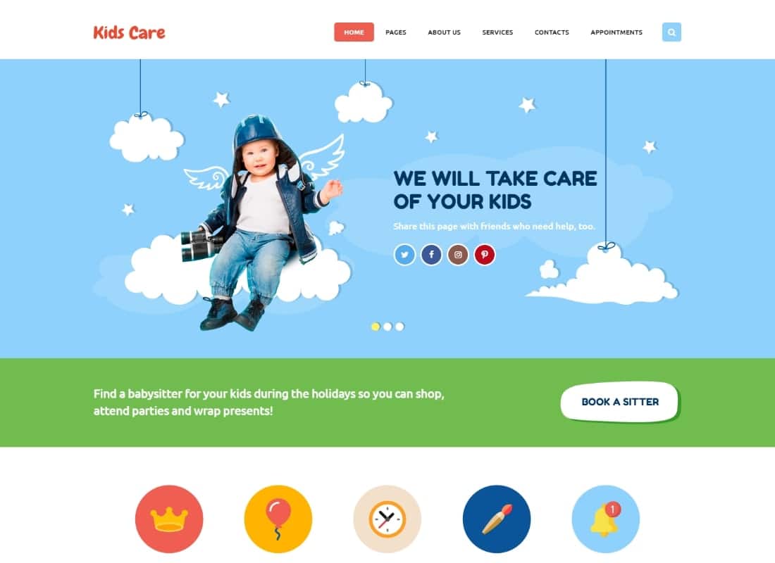 Kids Care | A Multi-Purpose Children WordPress Theme Website Template