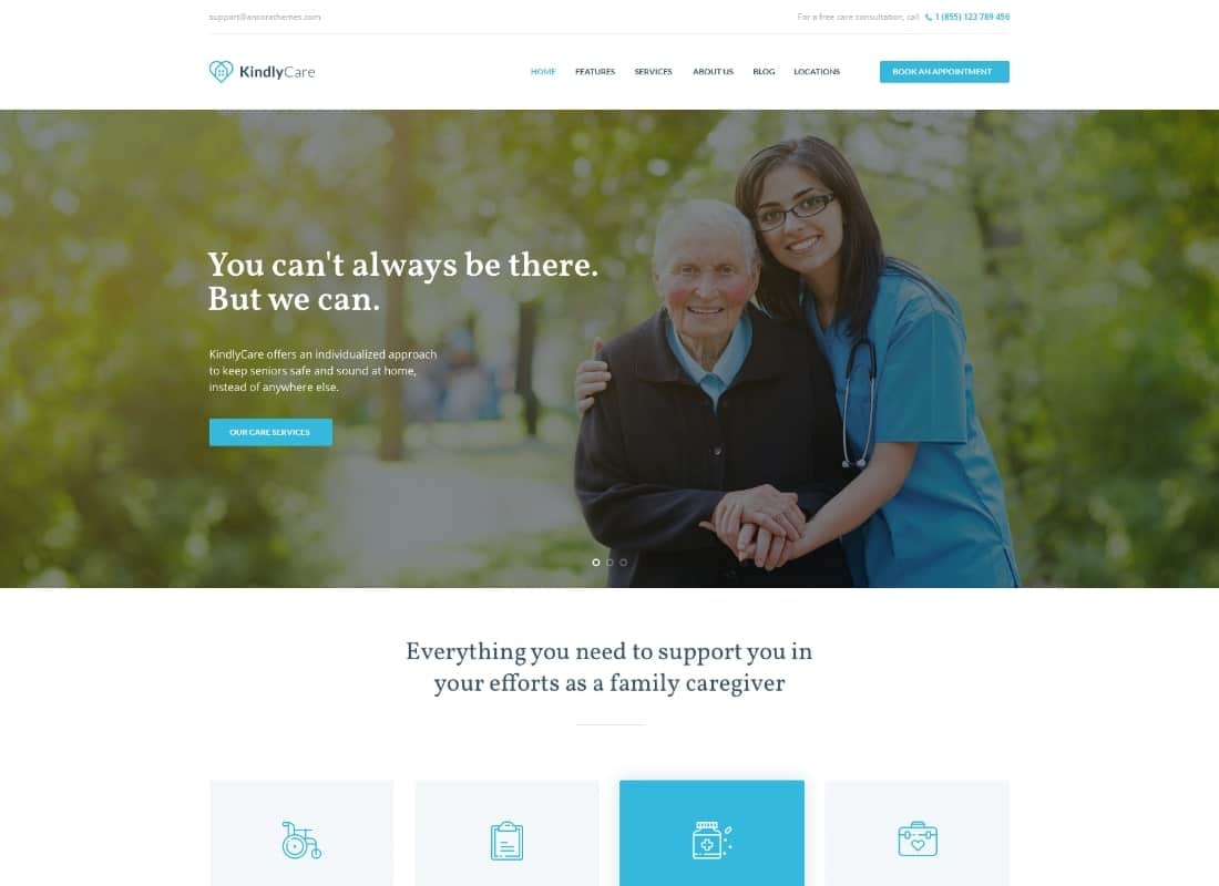 KindlyCare - Senior Care & Medical WordPress Theme Website Template