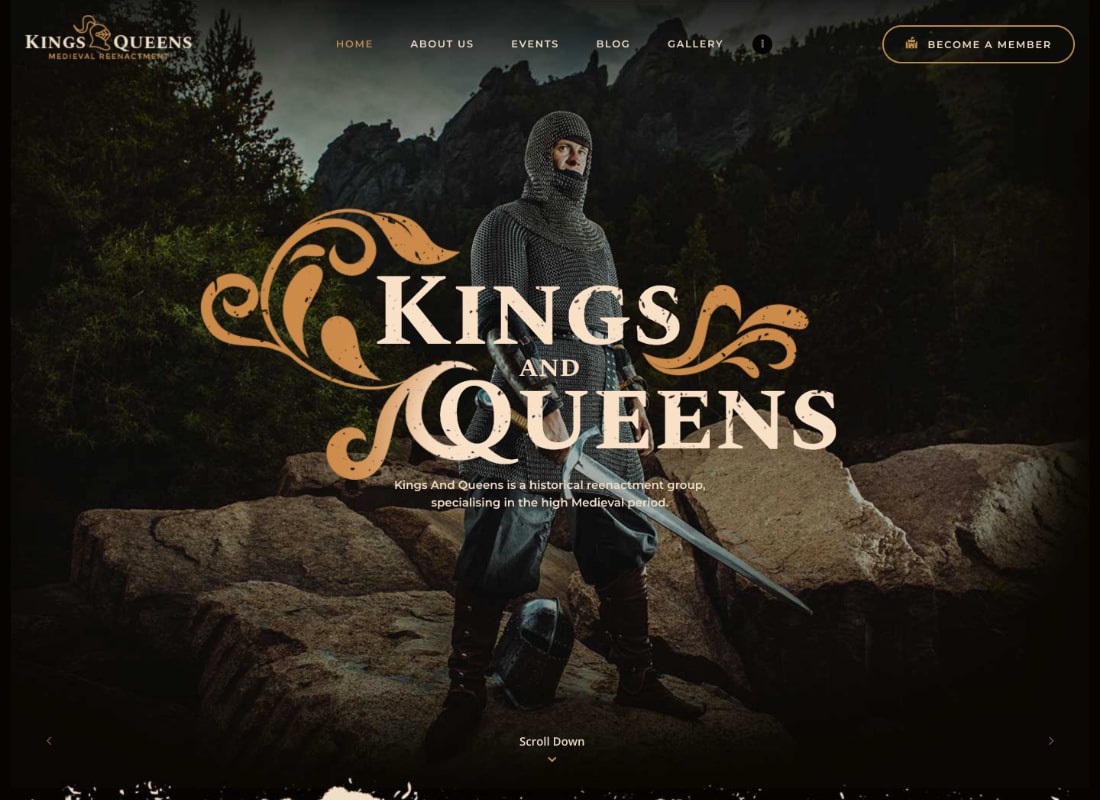 Kings & Queens | Historical War Medieval Reenactment WordPress Theme Website Template