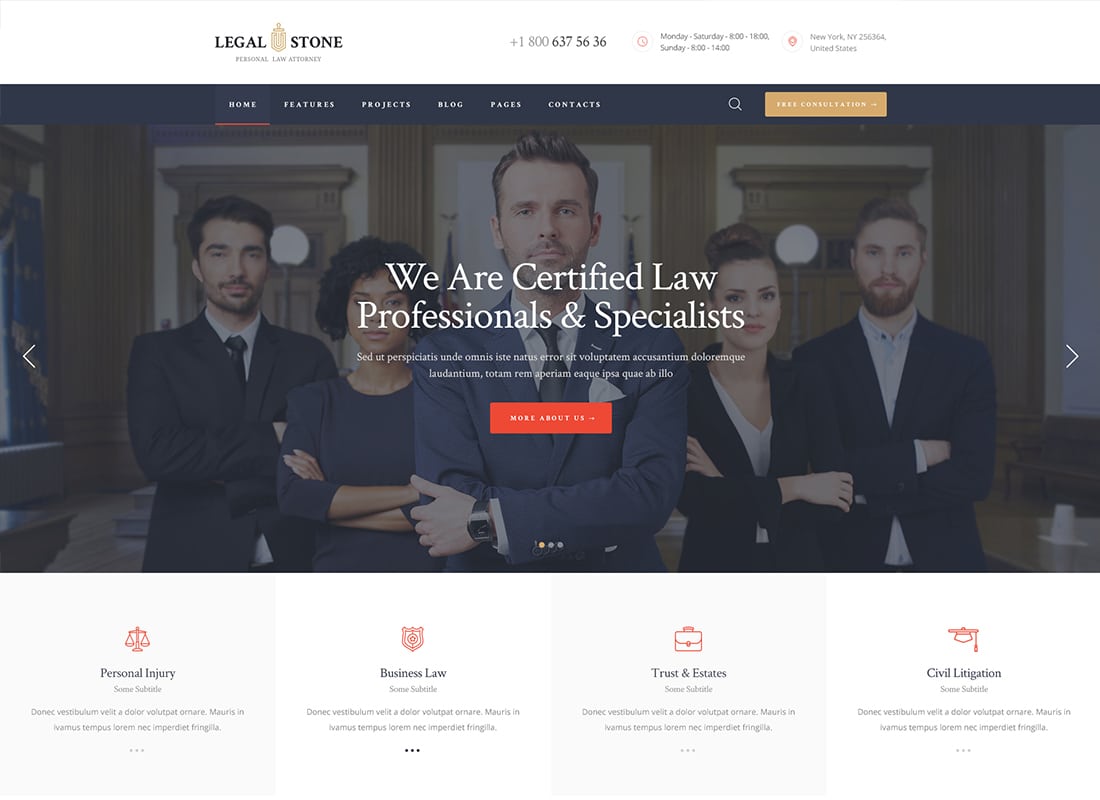Legal Stone | Lawyers & Attorneys WordPress Theme Website Template