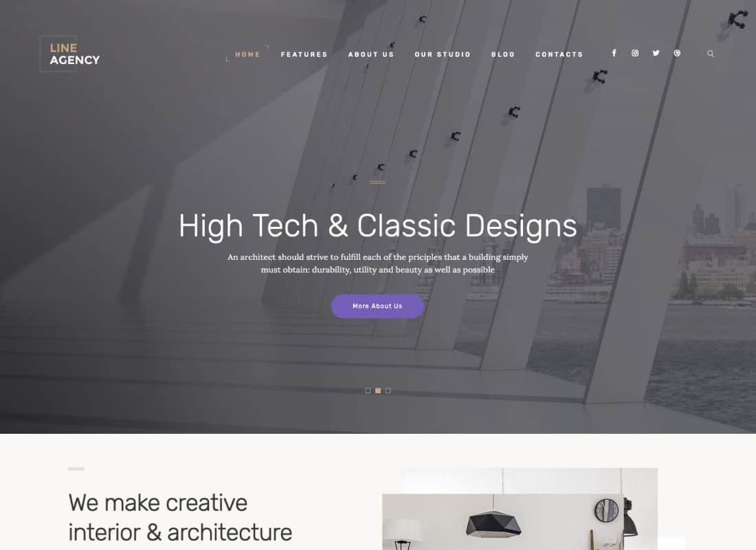Line Agency | Interior Design & Architecture WordPress Theme Website Template