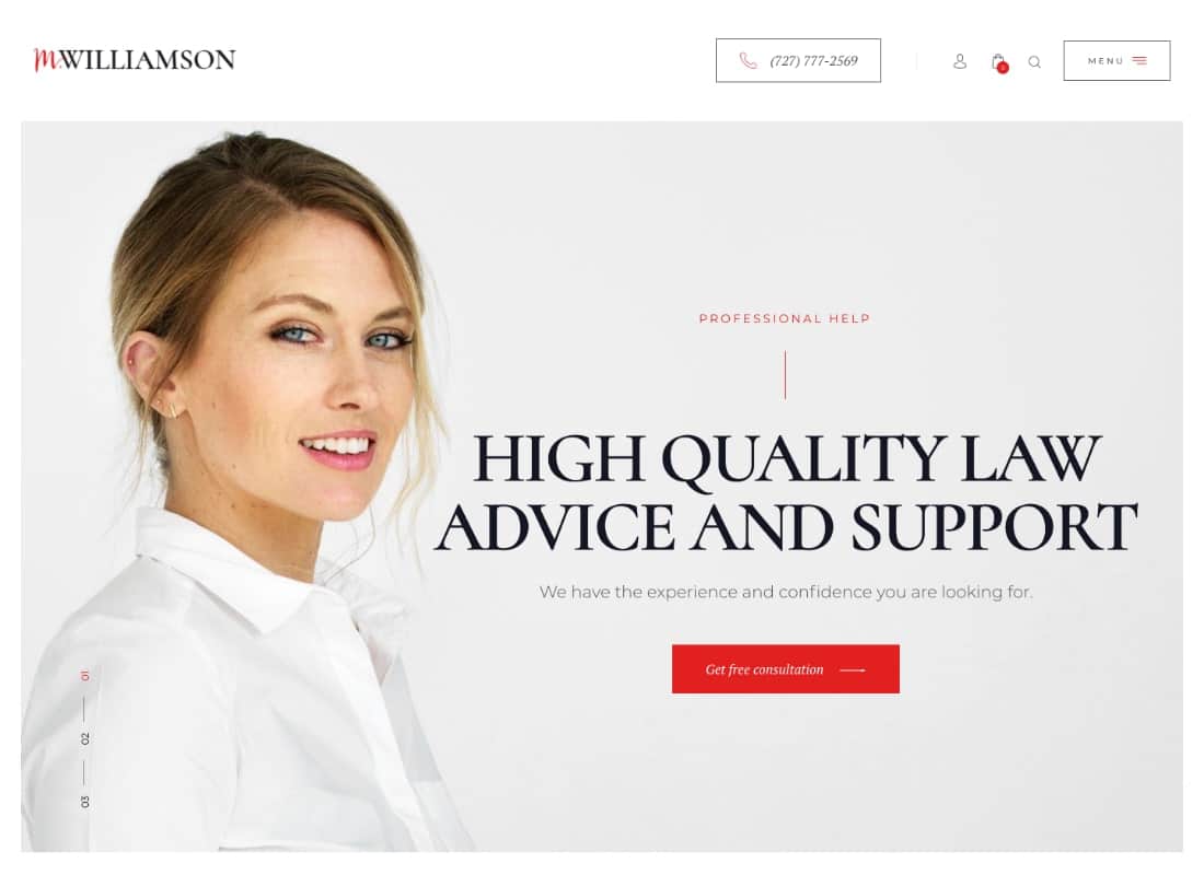 M.Williamson | Lawyer & Legal Adviser WordPress Theme Website Template