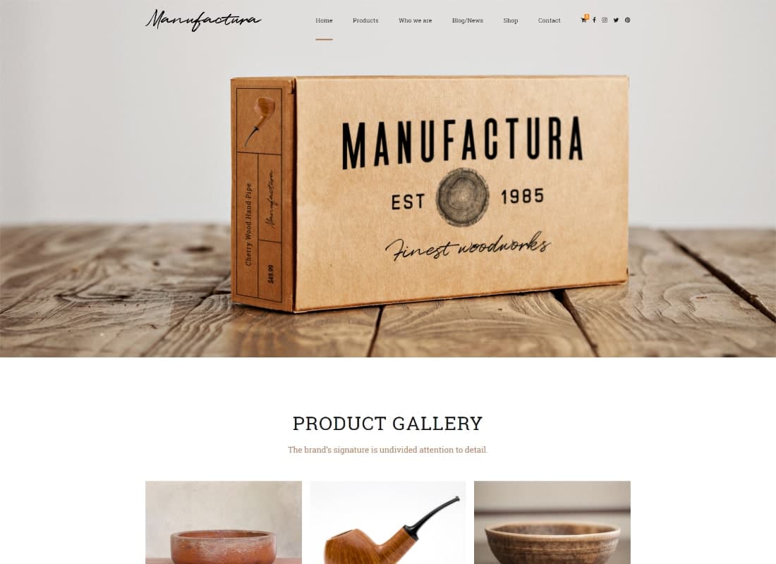 Manufactura | Handmade Crafts, Artisan, Artist WordPress Theme Website Template