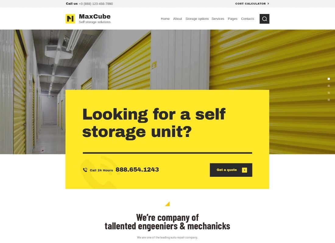 MaxCube | Moving & Self Storage Relocation Business WordPress Theme Website Template