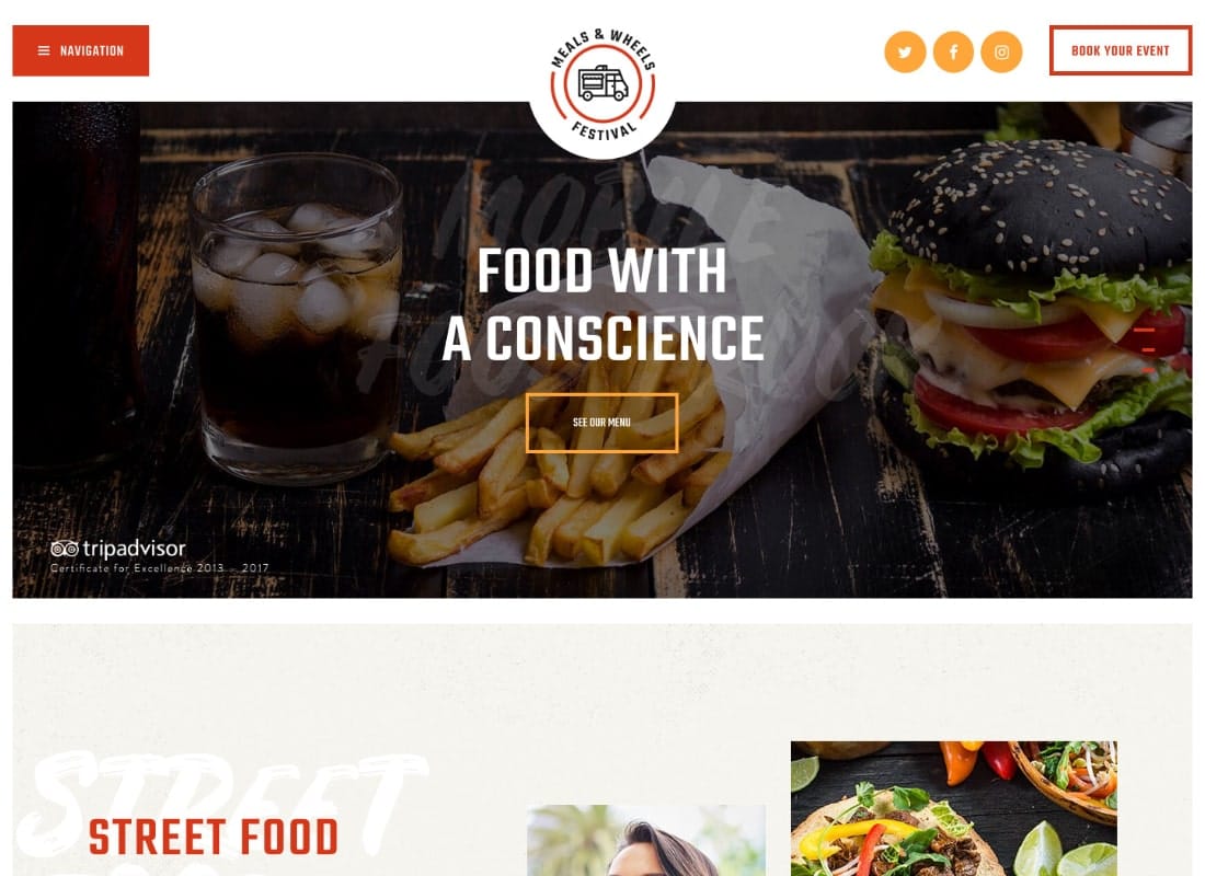 Meals & Wheels | Street Festival & Fast Food Delivery WordPress Theme Website Template