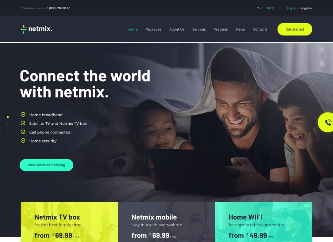 Netmix | Broadband & Telecom Internet Provider WordPress Theme Website Template