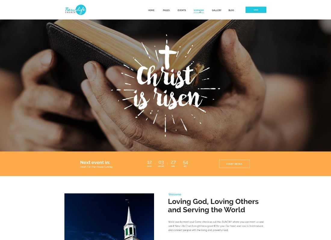 New Life | Church & Religion WordPress Theme Website Template