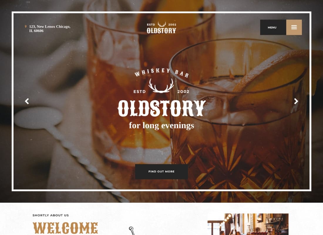 OldStory - Whisky Bar | Pub | Restaurant WordPress Theme Website Template