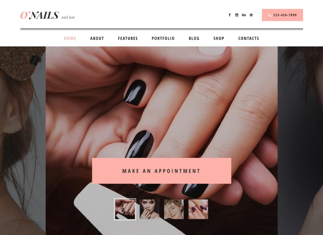 O’Nails - Nail Bar & Beauty Salon WordPress Theme Website Template