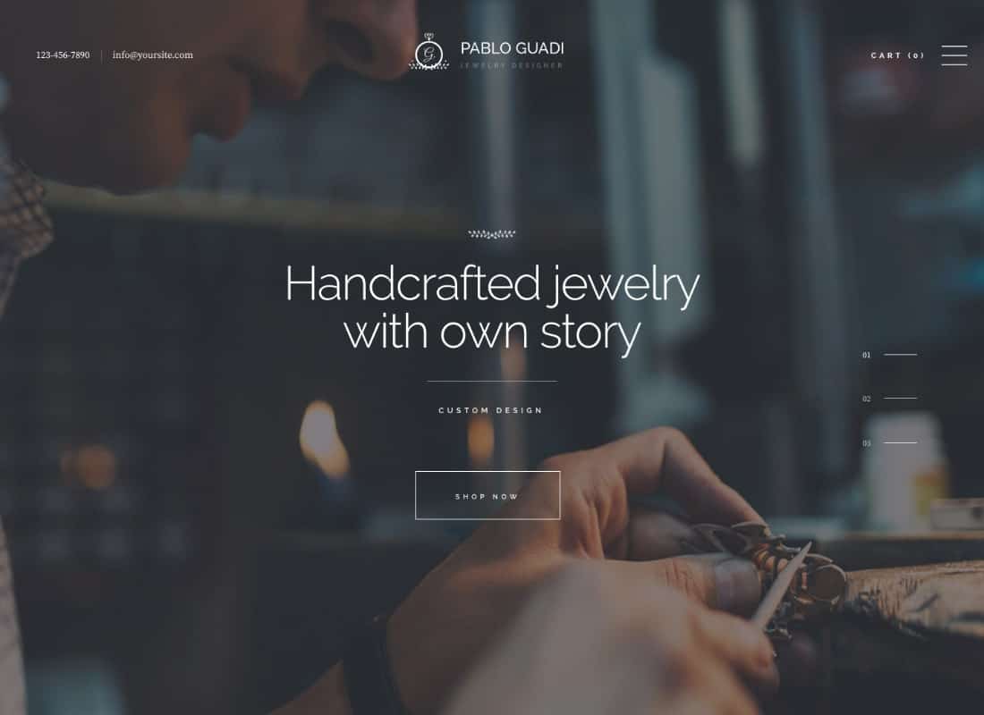 Pablo Guadi - Precious Stones Designer & Handcrafted Jewelry Online Shop WordPress Theme Website Template