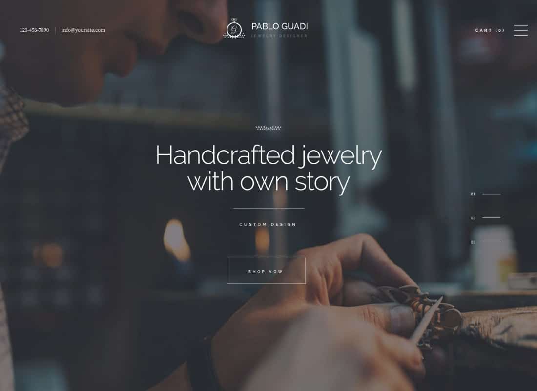 Pablo Guadi | Jewelry Designer & Handcrafted Jewelry Online Shop WordPress Theme Website Template