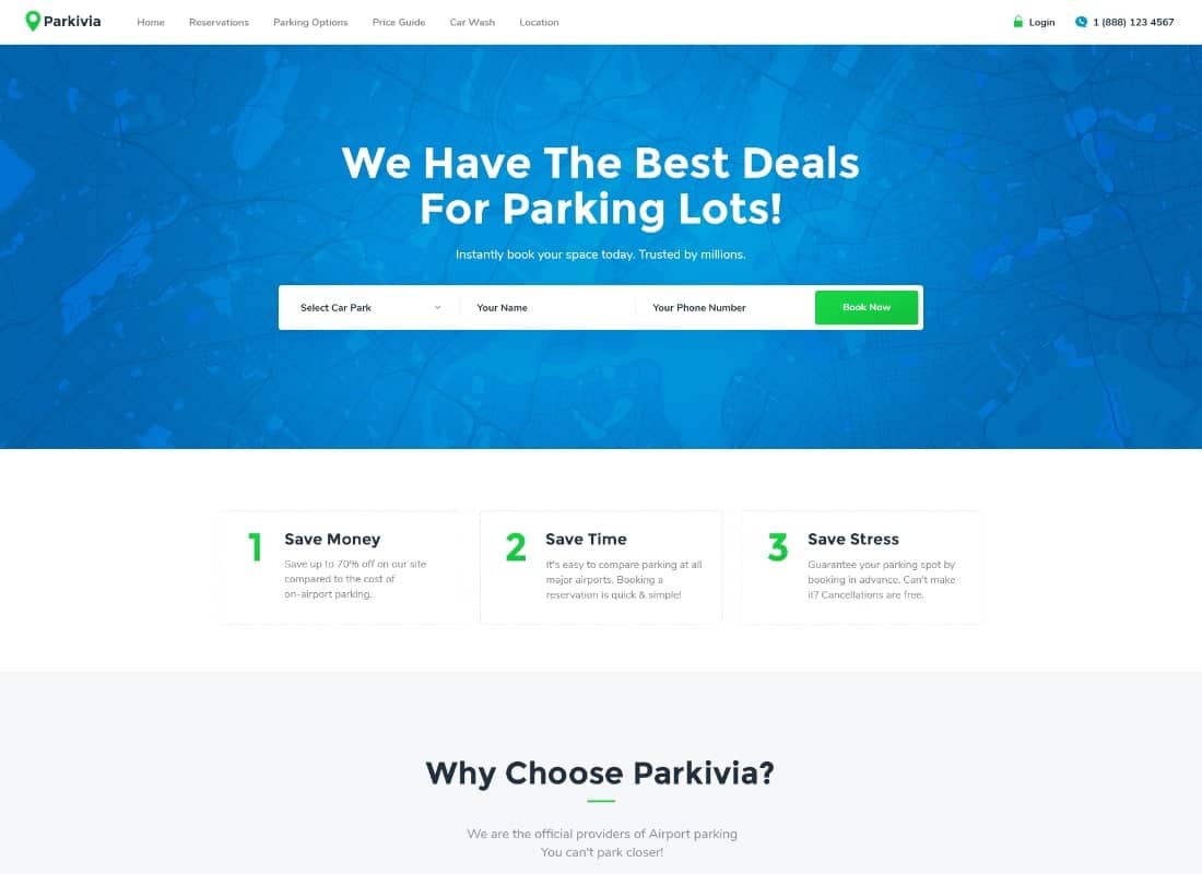 Parkivia | Auto Parking & Car Maintenance WordPress Theme Website Template
