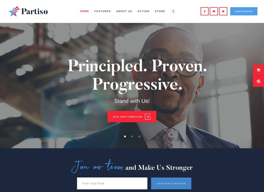 Partiso | Political WordPress Theme for Party & Candidate Website Template