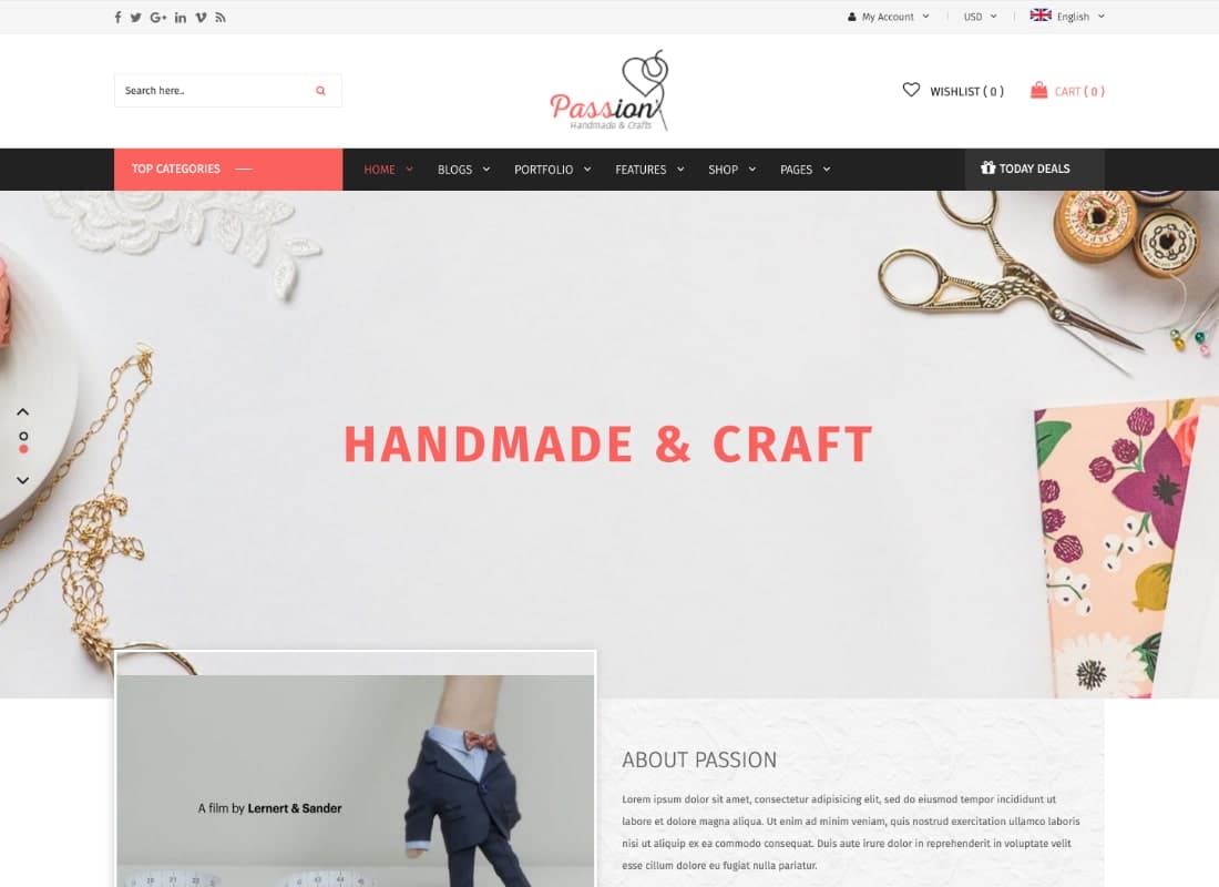 Passion | Handmade & Craft WooCommerce WordPress Theme Website Template