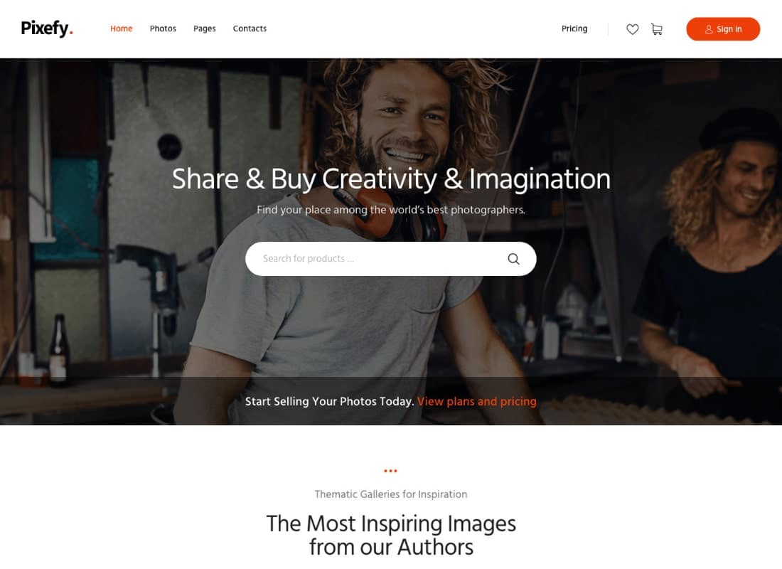 Pixefy | Stock Photography Marketplace Theme + WCFM Plugin Website Template