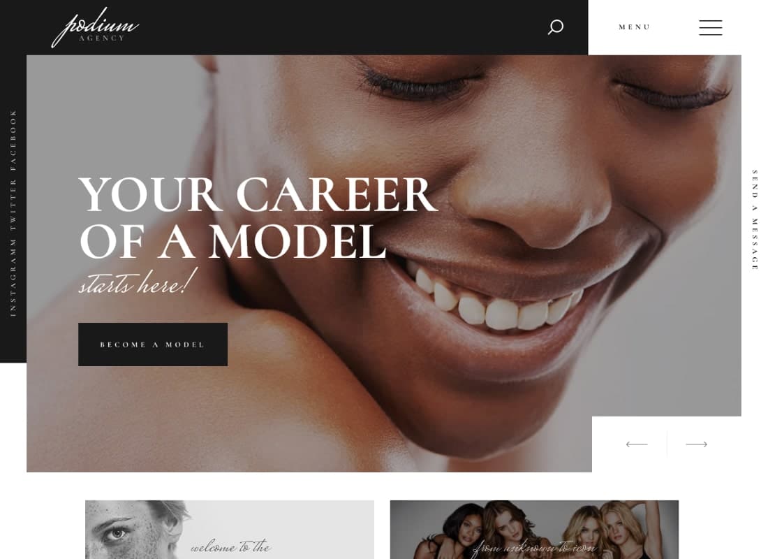 Podium | Fashion Model Agency WordPress Theme Website Template