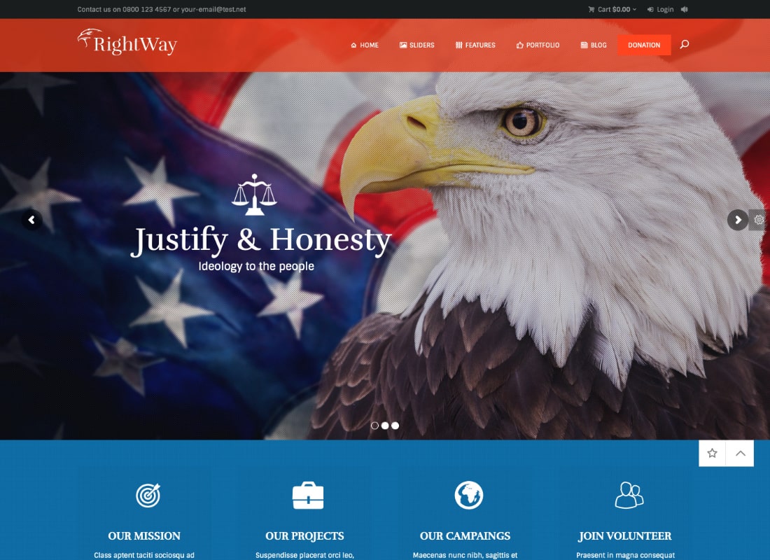 Right Way | Election Campaign and Political Candidate WordPress Theme Website Template