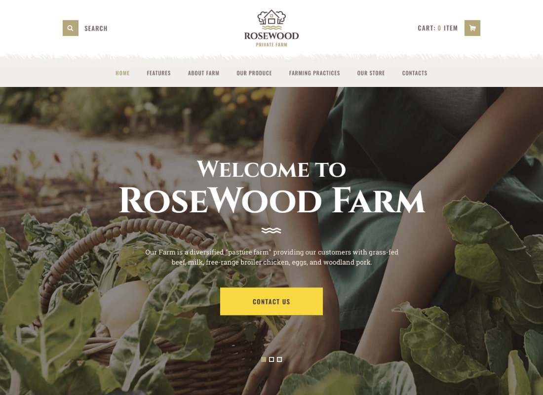 Rosewood | Organic Farming WordPress Theme  Website Template